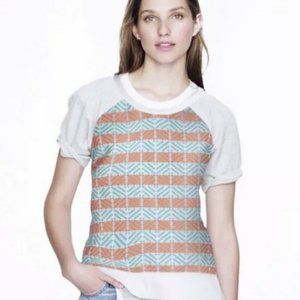 J.Crew Geometric Jacquard Short Sleeve Sweatshirt